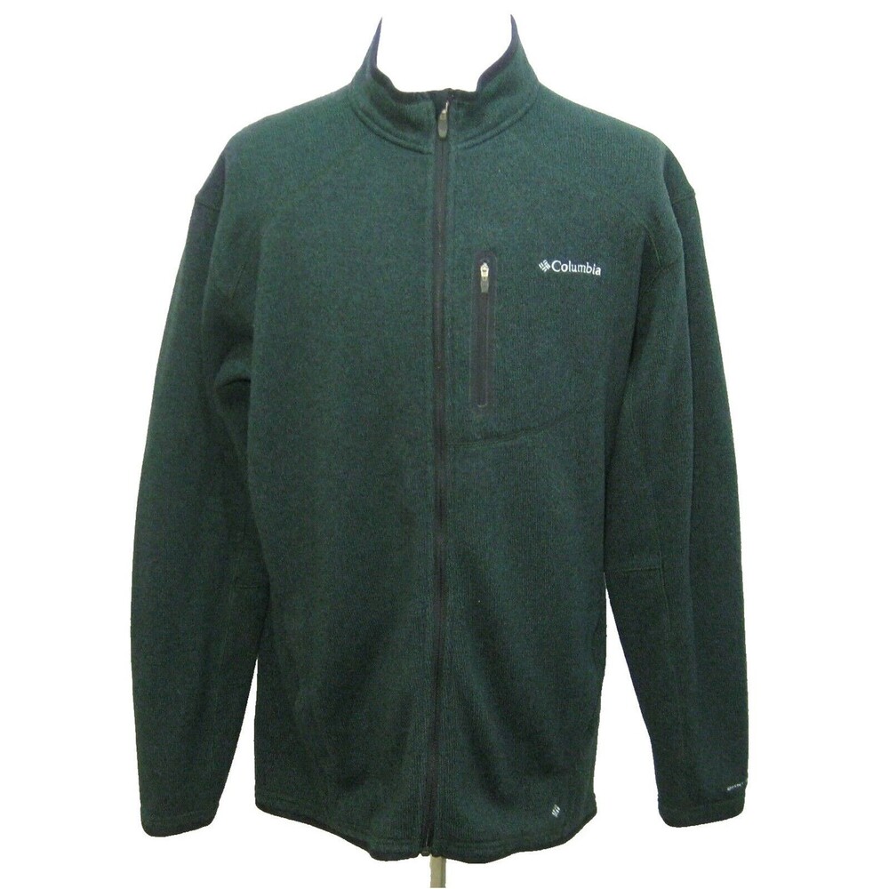 COLUMBIA Men's Size XL Green Full Zip Fleece Sweater Cardigan Jacket Sweatshirt